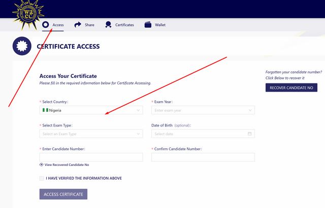 Access WAEC Digital Certificate & Retrieve Exam Number